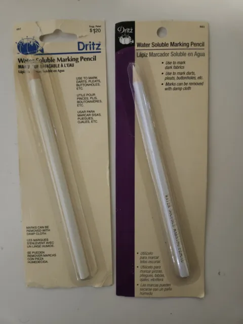 Dritz Water Soluble Marking Pencil, 2 Pack, White