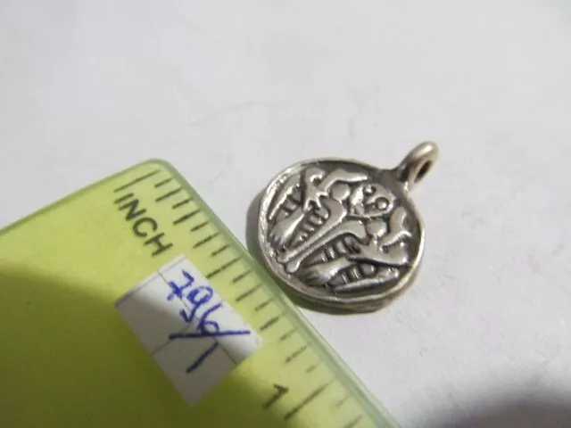 Ancient silver amulet " Khugin and Munin" Vikings Rus 9-10 AD №796/1 (copy)