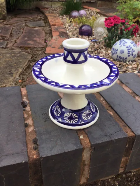 Ashtray/ Candle Holder Blue and White Pottery
