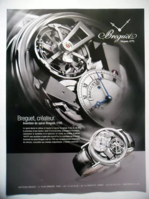 PUBLICITE-ADVERTISING :  BREGUET Tradition 7047PT - Spiral  2015 Montres