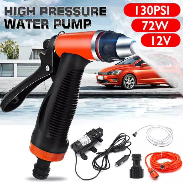 12V Portable High Pressure Car Washer Water Pump Jet Wash Cleaner 72W 8L/min