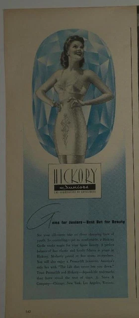 Magazine Ad* - 1945 - Hickory Girdles - World War II
