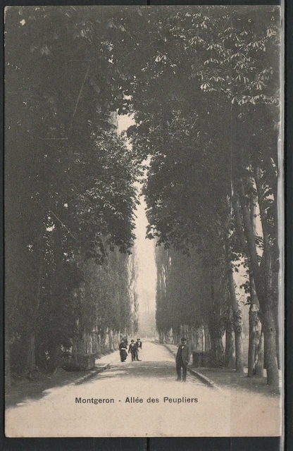 CPA 91 MONGERON allée des peupliers animée Etat superbe 1904