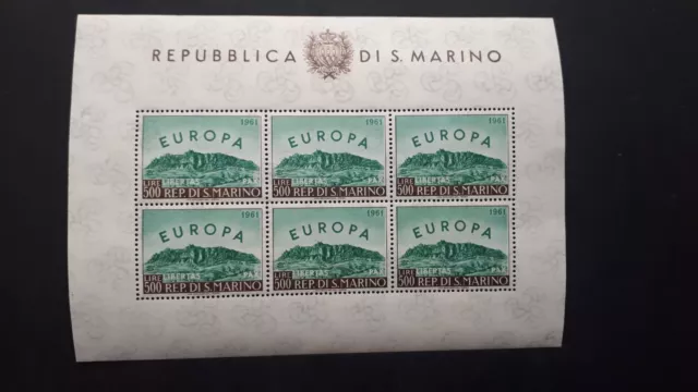 San Marino Foglietto Europa 1961  Mnh**