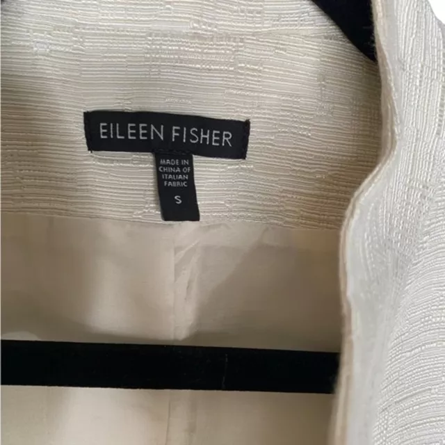 Eileen Fisher Stand Collar Shaped Blazer Jacket in Bone Color Size Small 3