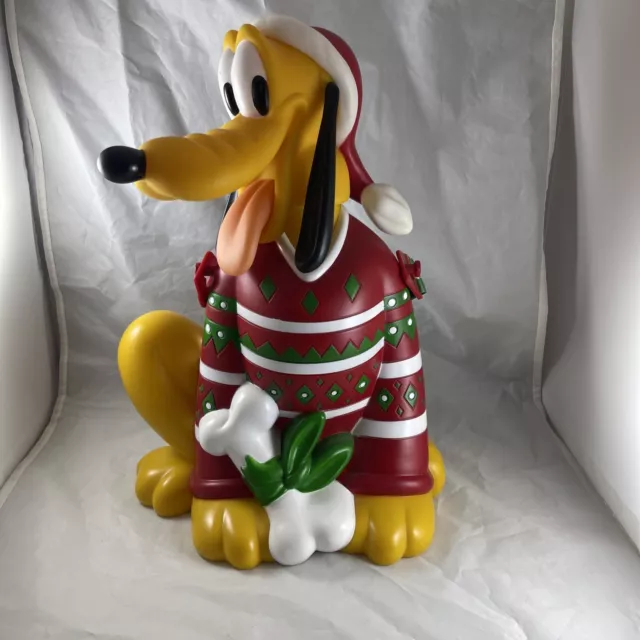 Disneyland Disney Pluto Christmas Popcorn Holder Bucket Park Exclusive W/Lanyard
