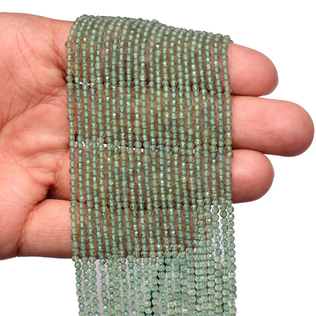 Naturel Vert Apatite Gemme Rondelle Facettes 2mm-3mm Perles 13 " 1 Fils