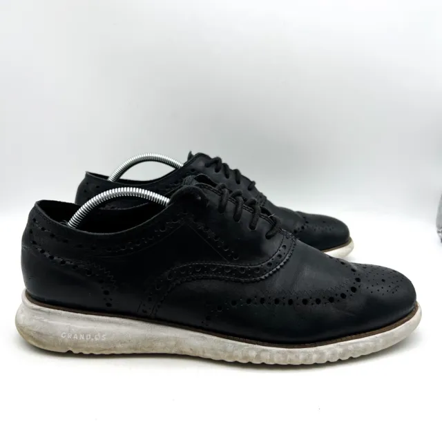 COLE HAAN OXFORDS Mens 10 M Black Leather Wingtip Grand OS Sneakers ...