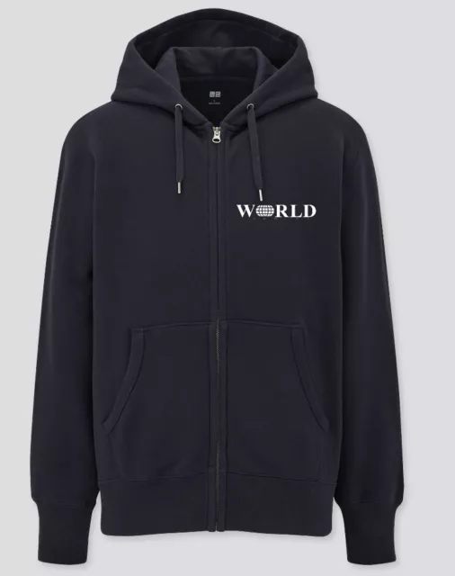 World Airways Logo Full Zip Black Hoodie US Airline Employee Hooded Sweatshirt