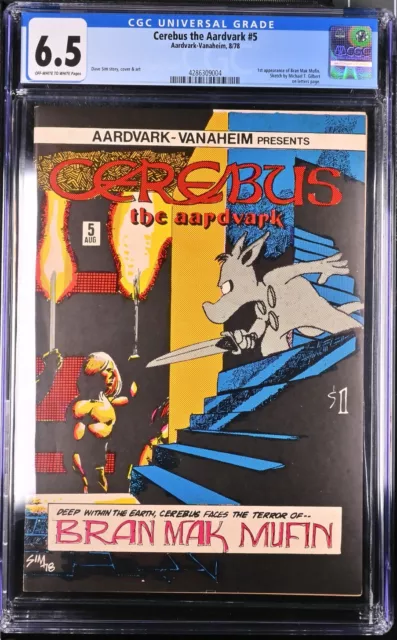 Cerebus The Aardvark #5 Cgc 6.5 - Ow/Wp - Fn+ 1St Bran Mak Mufin - Dave Sim