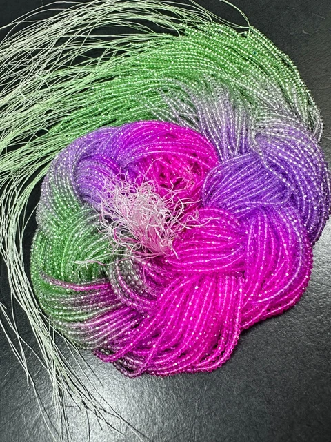 Gorgeous multicolor rainbow pink purple green crystal beads, Faceted 2mm round