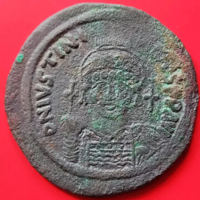 Justinian I A.D.527-565 "Medallion" 40mm AE Follis Byzantine Empire coin