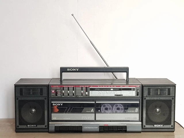 Vintage Boombox Ghetto blaster  SONY CFS W400L Double Cassette Fonctionnel