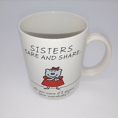 Hallmark Shoebox Greetings Coffee Mug Humorous Funny Sisters Share Wardrobe Vntg