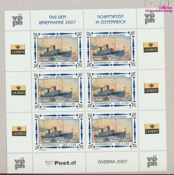 Briefmarken Österreich 2007 Mi 2669Klb Kleinbogen  postfrisch Schiffe, Boo (9860