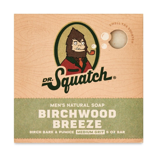 Dr. Squatch Natural Bar Soap, Birchwood Breeze, 5 oz - Free Shipping
