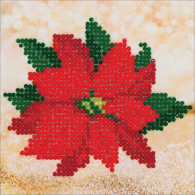 Kit de arte facetario bordado de diamantes Diamond Dotz 8""X8""-Poinsettia, DD2025 2