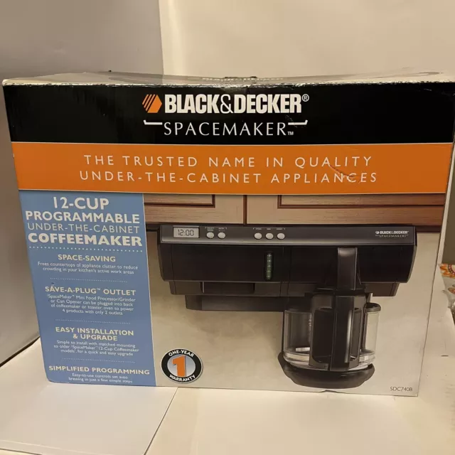 BLACK+DECKER SCM2000BD SpaceMake Under-the-Cabinet 8 Cup Programmable  Coffeemaker 