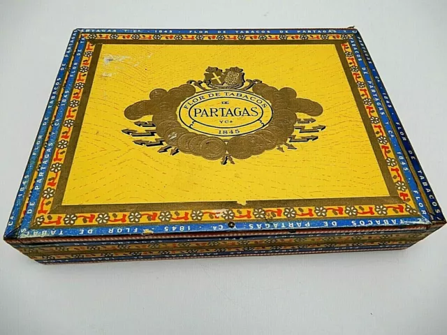 Vintage Partagas Flor De Tabacos 1845 5 - Sabrosos Wooden Cigar Box