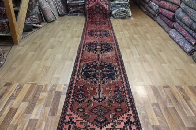 Extra Large Handmade Persian Oriental Wool Runner With Herati Design 480 X 72 Cm