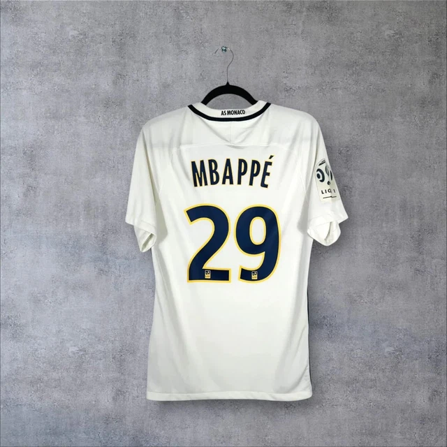 Maillot Mbappé Monaco 2016-2017 – Extérieur Bleu – Taille S – Nike – Occasion