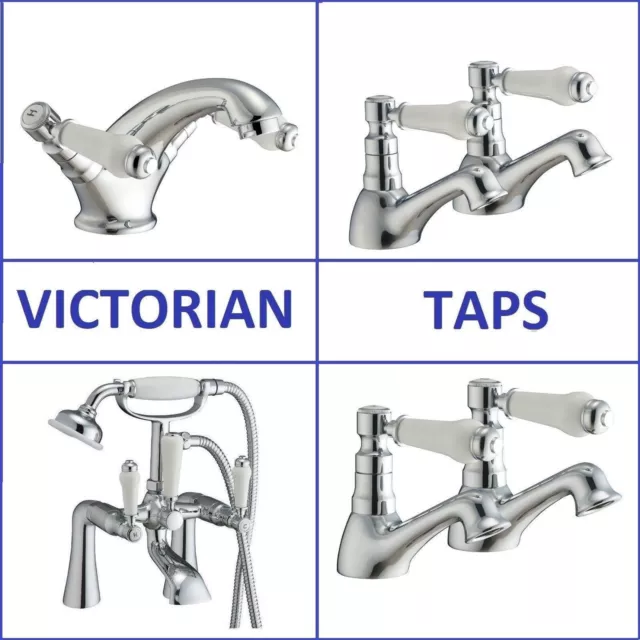 Traditional Victorian Sink Basin Mono Bath Filler Shower Chrome Taps