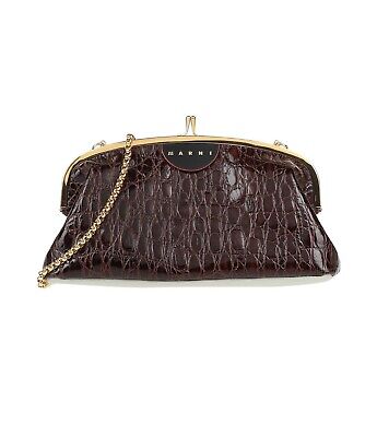 NWT Marni Cindy Croc-Embossed Leather Crossbody Bag/Pochette. COLLECTOR ITEM!