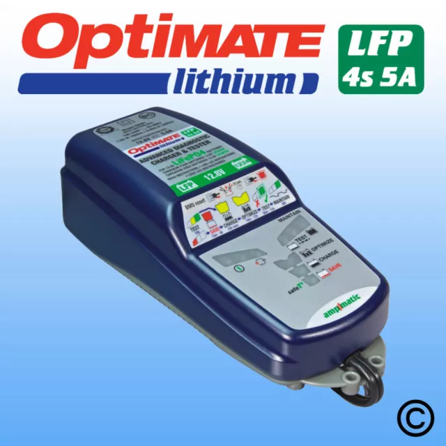 Optimate Lithium LFP 4S 12.8V 5A Battery Charger protects LiFePO4 Battery