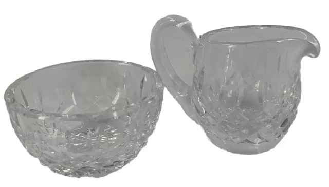 Waterford Miniature Lead Crystal 2 in Sugar Bowl Open And 2 1/2 in Creamer