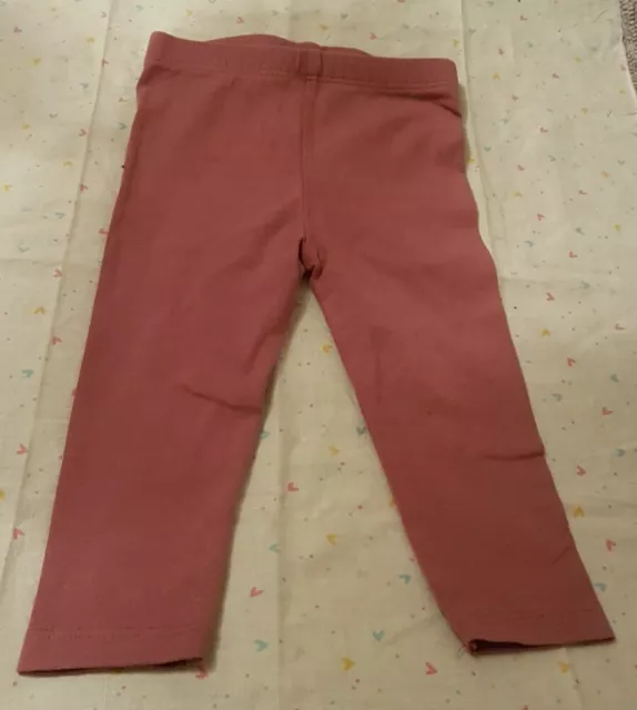 Baby Girls Elasticated Leggings Trousers TU 6/9 Months Salmon Pink Stretch