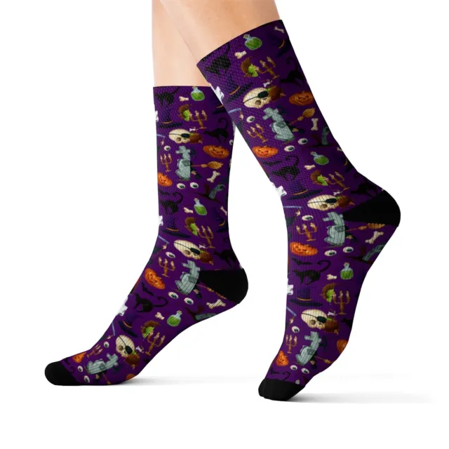 SPOOKY HALLOWEEN GHOULS GOBLINS ZOMBIES Sublimation Socks