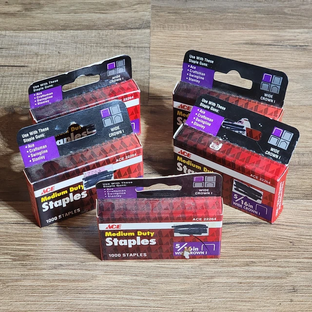 Ace ⁵⁄₁₆” Craftsman, Swingline, Stanley - Medium Duty Wide Crown Staples 5x 1000