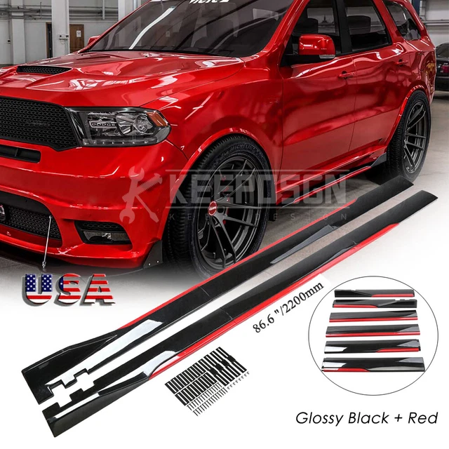 86.6& CARBON FIBER Side Skirts Extension Lip For Dodge Charger RT SRT