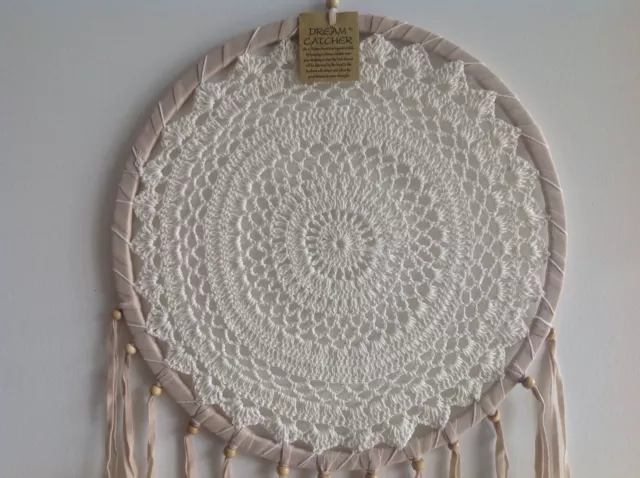 Dream Catcher Light Brown & Cream 31cmx80cm Crochet Web Wall Hanging Room Decor 2