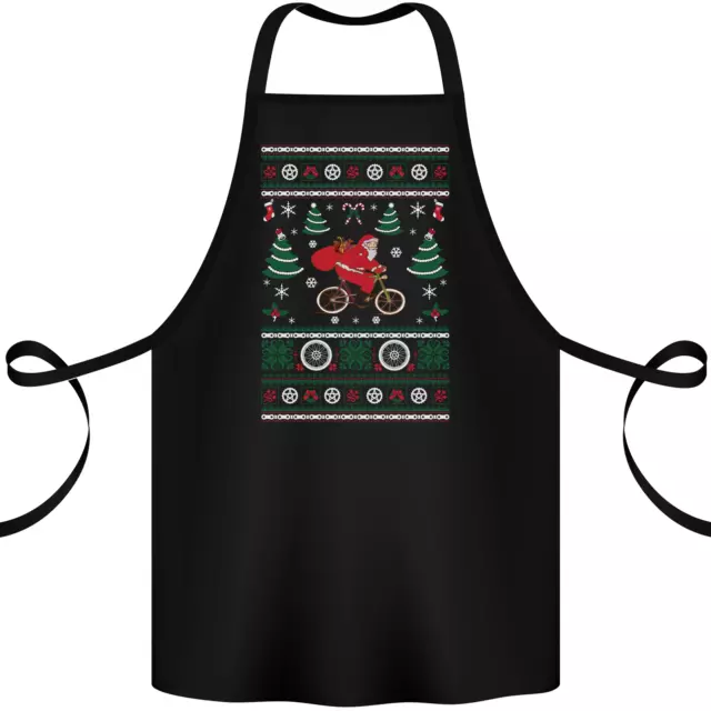 Cycling Santa Claus Christmas Cyclist Cotton Apron 100% Organic