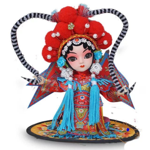 Chinese Beijing Peking Opera Characters Silk Dolls Folk Features Handmade Crafts