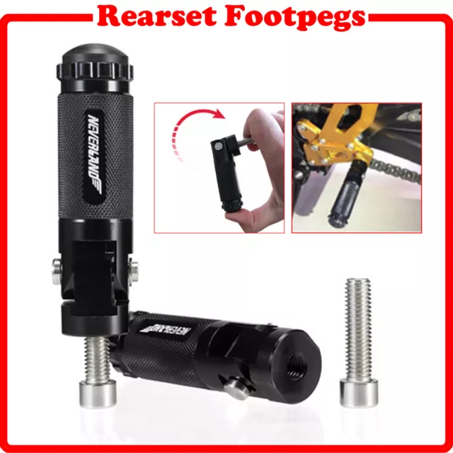 CNC Motorcycle Bike Universal Folding Footpegs Rider Foot Rest Pegs Set Pedals 2