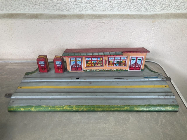 Garage Station-service Vintage Années 60 Pour Voitures Miniatures - Pièce Rare Française