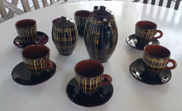 16-teiliges Keramik Tee-/Kaffeeservice Keramik, Farbe braun/beige, TOP Zustand