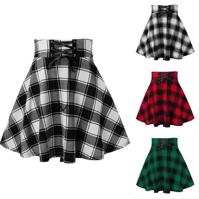 Jupes femme robe quotidienne plaid plissé tartan tennis vintage