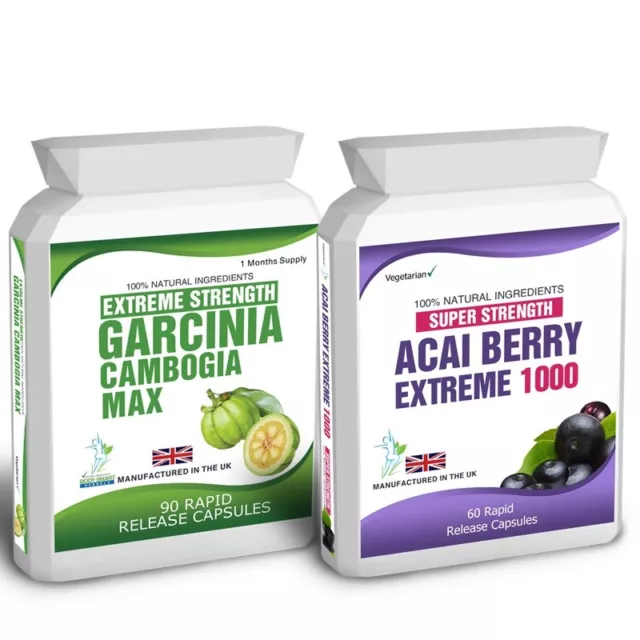 90 Garcinia Cambogia 60 Acai Berry Extreme Plus Free Weight Loss Dieting Tips