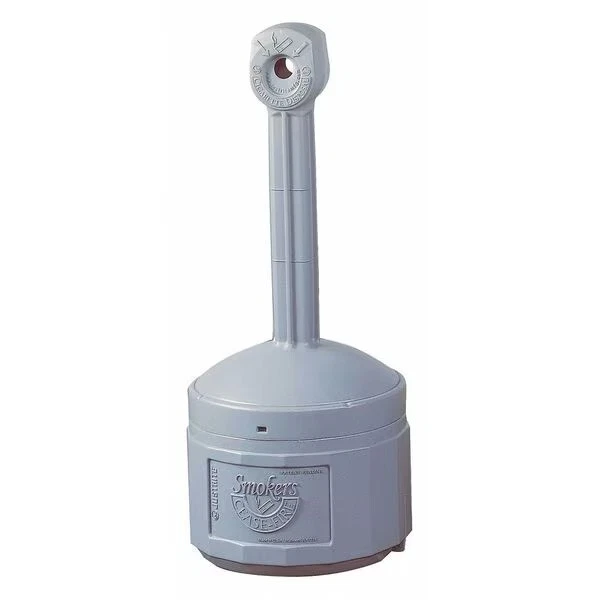Justrite 26800 Smokers Cease-Fire Cigarette Receptacle, 4 Gal., Pewter Gray
