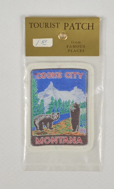 VTG COOKE CITY Montana Iron On Patch Fasco Woven