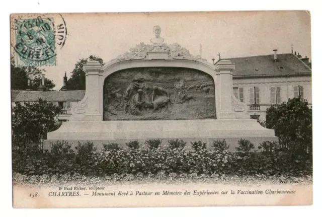 28-06 cpa Chartres - monument pasteur