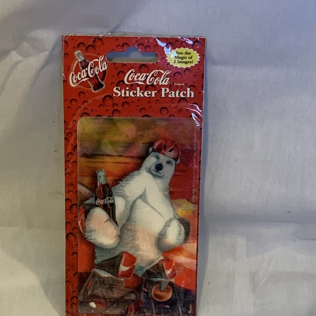 Coca Cola Sticker Patch Polar Bear changing image Mello Smello 1998 - 63593