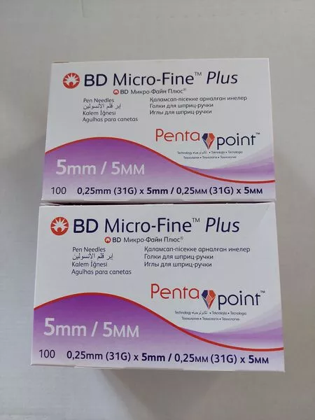 2 x BD Micro-fine plus 5mm Pentapoint Pennadeln