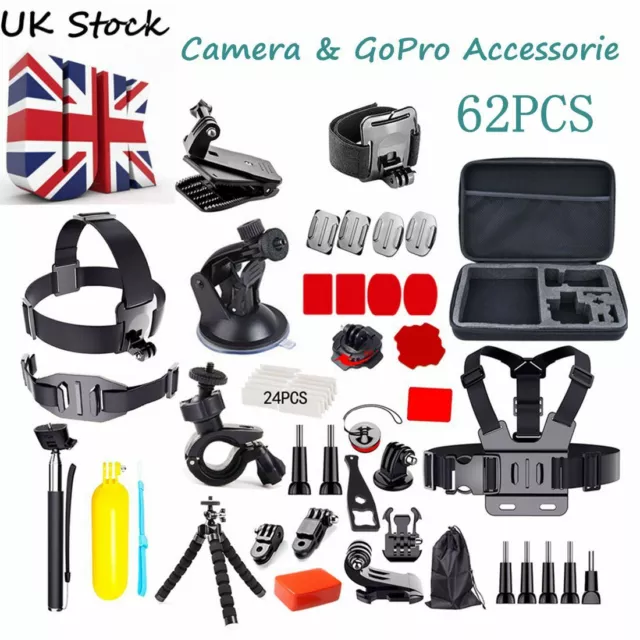 62pcs Camera GoPro Accessories Hero 10 9 8 7 6 5 4 HD Action Camera Sport Kit UK