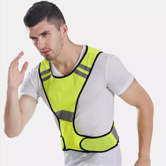 High Visibility Reflective Safety Fluorescent Mesh Cycling Vest B5 New I6A1