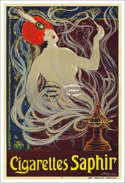 SAPHIR CIGARETTES Rhqo - POSTER HQ 50x70cm d'une AFFICHE VINTAGE