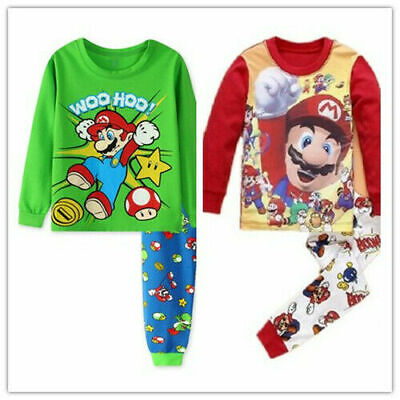 Super Mario Pyjamas Kids Set PJS Birthday Gift Christmas Character Nightwear